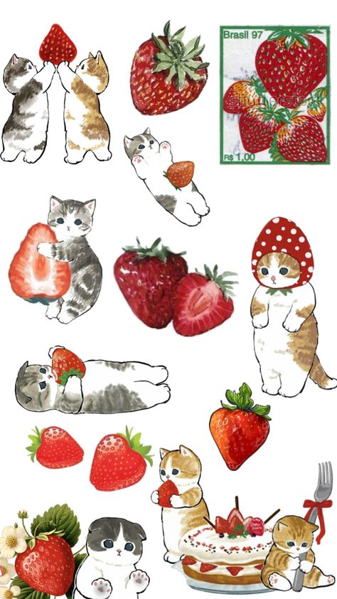 Cat Pattern Wallpaper, Wall Collage Decor, Homemade Stickers, Scrapbook Printing, Animal Doodles, Whatsapp Wallpaper, Scrapbook Stickers Printable, Nature Art Painting, Cute Patterns Wallpaper