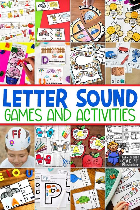 Letters and sounds games are a great way to help preschool, pre-k, kindergarten, and first grade students learn alphabet and their sounds. We have compiled lots of free printable letters and sounds activities based on the type: beginning alphabet sounds, middle sound, and ending sounds. Simply print the letter sound games that words best for your child. Letter Sounds Games, Letters And Sounds Activities, Alphabet Sound Activities, Alphabet Games For Kindergarten, Initial Sounds Games, Free Phonics Games, Alphabet Word Wall Cards, Phonics Phase 1, Preschool Letter S