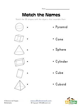 3d Shapes Kindergarten, 3d Shapes Worksheets, Name Matching, Shapes Worksheet Kindergarten, Shapes Kindergarten, Vowel Worksheets, Geometry Worksheets, Matching Worksheets, Pattern Worksheet