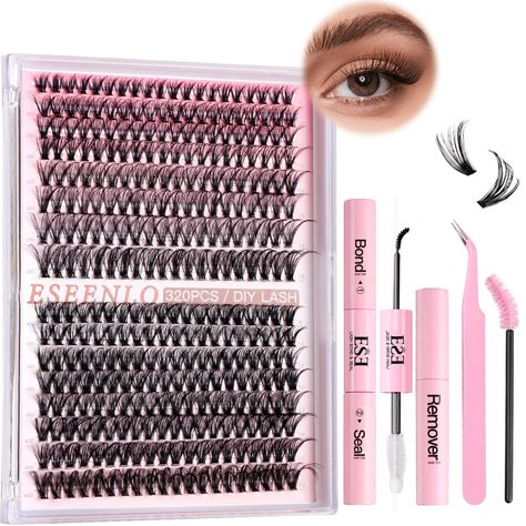 PRICES MAY VARY. DIY Lash Clusters at Home: Our lash extension kit includes 320 cluster lashes (30D+40D), lash bond and seal, remover, tweezers, and brush—all in one box. Achieve the perfect extension look at home, saving time and money. Great Quality: Our lash clusters are crafted from high-quality PBT fibers, ensuring softness, lightweight comfort, durability, and long-lasting wear. These lashes offer a fuller, more natural look compared to traditional falsies. Versatile Look Styles: Customize Cluster Eyelash Extensions, Lash Extension Kit, Cluster Eyelashes, Lash Clusters, Cluster Lashes, Eyelash Extension Kits, Diy Eyelash Extensions, Lash Tools, Curl Lashes