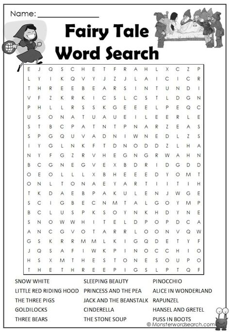 Fairytale Worksheets, Fairy Tales Activities, Bears Sleeping, Word Puzzles For Kids, Three Pigs, Teen Words, Kids Word Search, Fairy Tale Activities, Passive Programs