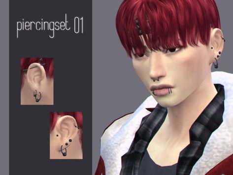 Sims 4 Male Earrings, Sims 4 Cc Ear Piercings, Men's Piercings, Industrial Earrings, Mod Earrings, Sims 4 Piercings, Sims 4 Tsr, Sims Packs, Sims 4 Cc Shoes