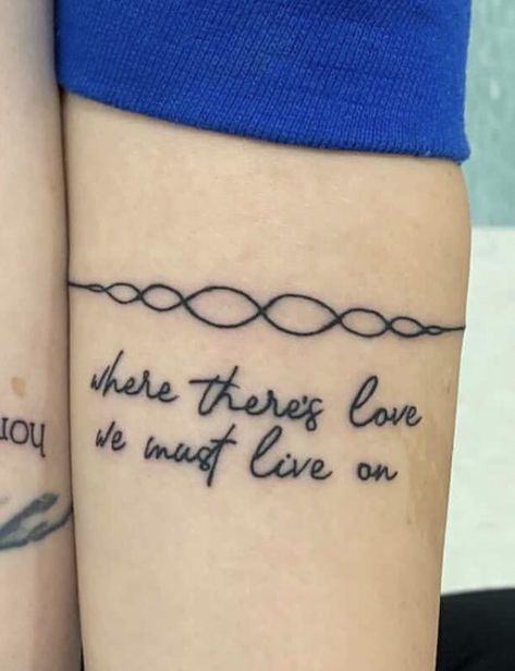 Where There Is Love We Must Live On Gvf Tattoo, Gvf Tattoo Ideas, Gvf Tattoo, Greta Van Fleet Tattoo, Song Lyric Tattoos, Random Tattoos, Tattoo Time, Lyric Tattoos, Sharpie Tattoos