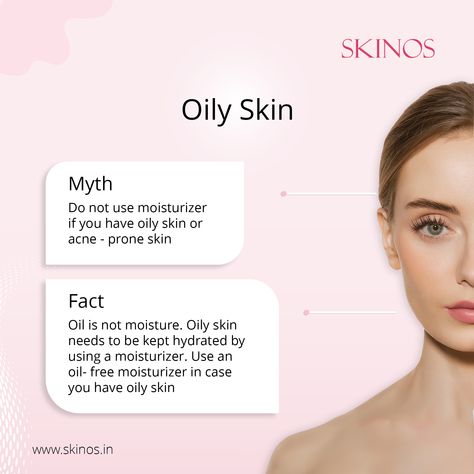 Oily Skin Myth & Fact Skin Myths, Myth Fact, Myths And Facts, Skin Facts, Oil Free Moisturizers, Oily Skin Care, You're Not Alone, Youre Not Alone, Cosmetology