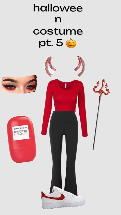 #halloween #costume #slayyy #devil Devil Aesthetic Costume, Devil Diy Costume Women, Simple Halloween Costumes For Teens, Heloween Ideas, Diy Devil Costume Women, Devil Outfit Halloween, Cute Devil Costume, Devils Costume, Devil Costume Ideas