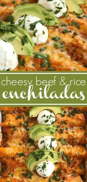 Beef And Rice Enchiladas, Cheesy Beef And Rice, Rice Enchiladas, Enchiladas Dinner, Enchiladas Beef, Easy Beef Enchiladas, Beef Enchilada Recipe, Ground Beef Enchiladas, Beef Rice