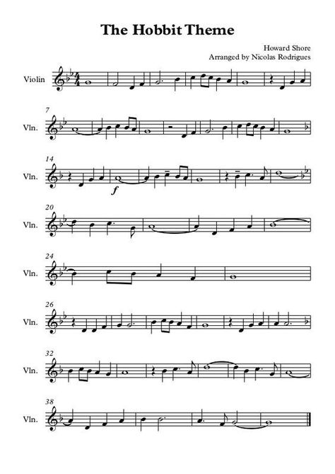 Hobbit theme Hand Bell Music, Free Violin Sheet Music, Clarinet Music, Saxophone Sheet Music, Flute Sheet Music, Violin Sheet, Violin Sheet Music, Flute Music, Violin Music