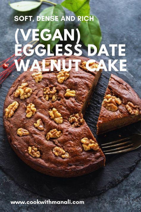 Desserts With Dates, Easy To Make Cake, Date And Walnut Cake, Refined Sugar Free Recipes, Rich Cake, Dairy Free Cake, Date Cake, Sugar Free Cake, Eating Vegan