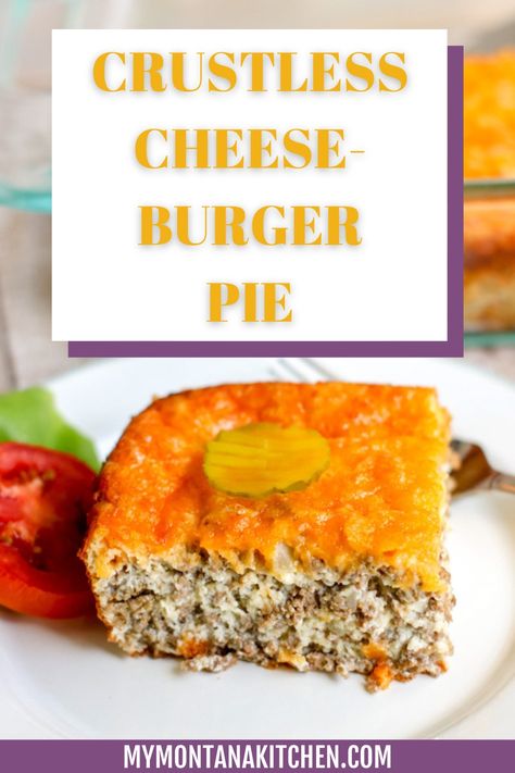 Low carb, gluten free cheeseburger pie is a fantastic ground beef casserole type of meal. With all the flavors of your favorite burger served up as a slice of pie, you’ll be wondering where this easy keto dinner has been all your life! Gluten Free Cheeseburger Casserole, Gluten Free Cheeseburger Pie, Cheese Burger Pie, Gluten Free Cheeseburger, Hamburger With Egg, Keto Cheeseburger Casserole, Low Carb Cheeseburger Casserole, Montana Kitchen, Keto Slow Cooker