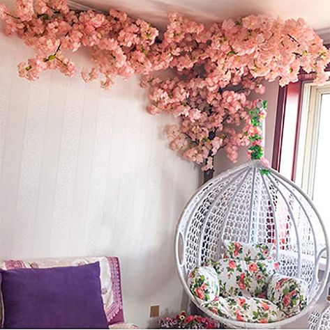 Peach Blossom Tree, Artificial Cherry Blossom Tree, Outdoor Home Office, Flower Indoor, Flower Table Decorations, Cherry Blossom Trees, Sakura Flower, Indoor Flowers, Cherry Blossom Flowers