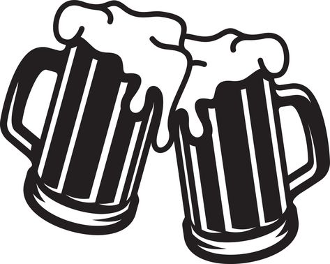 Beer Mug Clip Art, Beer Clipart, Arte Bob Marley, Clip Art Black And White, Custom Business Signs, Beer Art, Beer Logo, Silhouette Stencil, Art Black And White