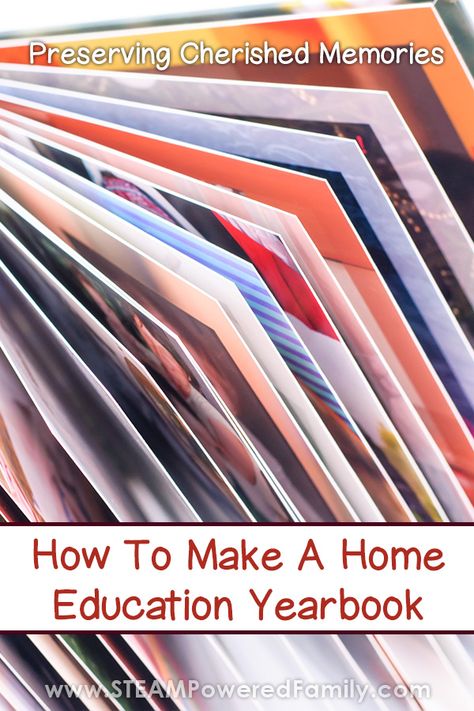 Learn how to preserve special memories in a Homeschool Yearbook. A fun project for the whole family that will be cherished for years to come. Includes 3 different techniques to create a special, personal, record of your time in Home Education. It also makes a fantastic record for any schools or education boards that require a record of learning. Plus kids will cherish having a yearbook to remember their childhood and major events. #Homeschool #HomeEducation #Homeschooling #2020 Homeschool Yearbook Ideas, Homeschool Yearbook, School Year Memories, Memory Book School, Yearbook Spreads, Personal Record, Yearbook Covers, Steam Education, Homeschooling Ideas