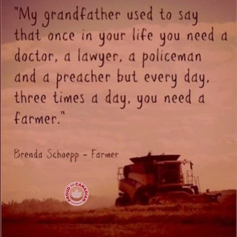 Thank you farmers. ❤️ Farmer Quotes Farm Life, Farmer Quotes Funny, Farm Sayings, Farmer Jokes, Agriculture Quotes, Thank A Farmer, Farm Fest, Farmer Quotes, Farm Quotes