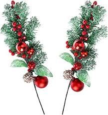 Amazon.com: Christmas Spray Picks Christmas Picks For Tree, Christmas Tree Spray, Cardinal Christmas, Winter Holiday Decorations, Christmas Picks, Christmas Party Decorations, Tree Ideas, Merry Little Christmas, Tree Crafts