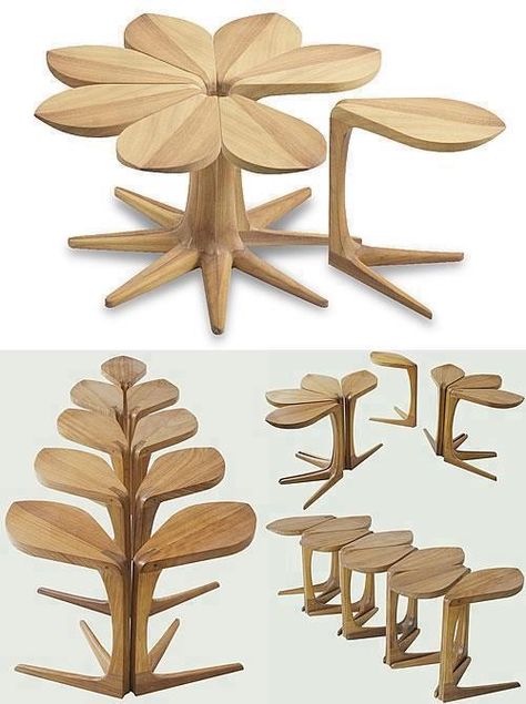 .. Creative Furniture, Diy Furniture Table, Unique Furniture, The Shape, Wooden Tables, Wood Design, Cool Furniture, Chair Design, Table Design