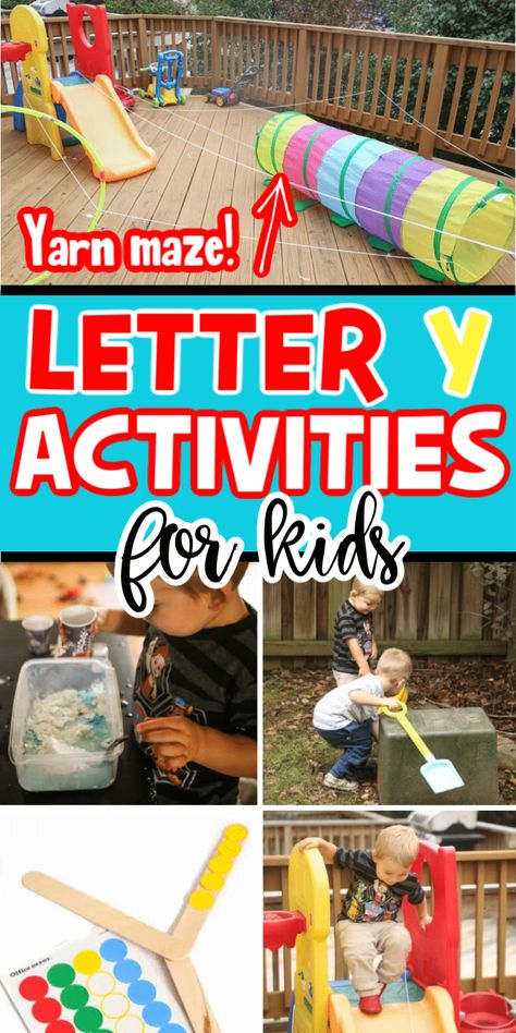 Seven letter Y activities to keep kids entertained all day long! Everything from a yarn maze to some yellow foods and more! Preschool Letter Y Activities, Letter Y Activities For Kindergarten, Letter Y Preschool, Letter Y Activities For Preschool, Letter Y Activities, Up Story, Preschool Letter, Preschool Alphabet, Homeschool Preschool Activities