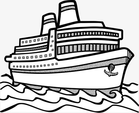 Ship Line Art, Ship Outline, Ship Clip Art, Vacation Clipart, Clip Art Black And White, Couple Cruise, Boat Names, Art Articles, Line Art Vector