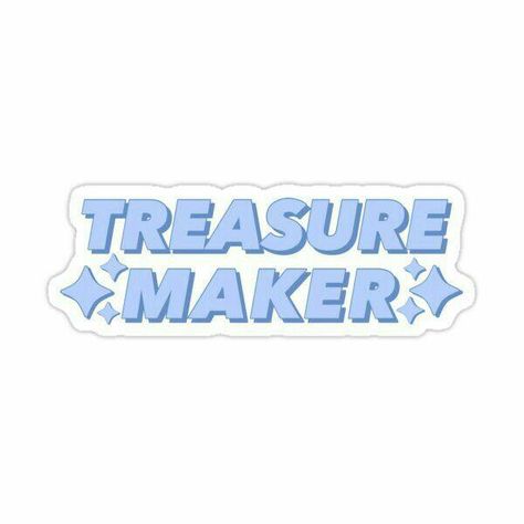 Treasure Background, Treasure Stickers, Treasure Maker, Sticker Design Inspiration, Blue Text, Pop Stickers, Kpop Group, Treasure Planet, Logo Creation