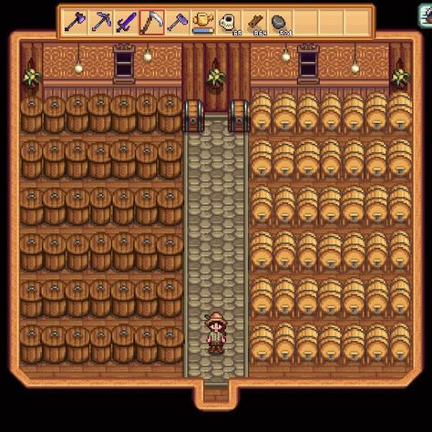 Preserves Jar Stardew Valley, Stardew Valley Jars Vs Kegs, Stardew Valley Shed Ideas Kegs, Stardew Valley Wine Shed, Stardew Keg And Jar, Kegs Stardew Valley, Wine Cellar Stardew Valley, Stardew Valley Preserve Jar Shed, Preserve Jars Stardew Valley