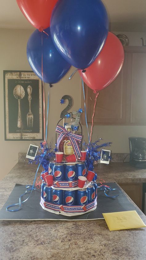 #pepsi #21stbirthday #gift #cake #alcoholtower Diet Pepsi Gift Ideas, Pepsi Birthday Party Ideas, Pepsi Cake, Alcohol Cake, Cake In A Can, Wallpapers Ideas, Drinks Party, Y2k Baddie, Diet Pepsi