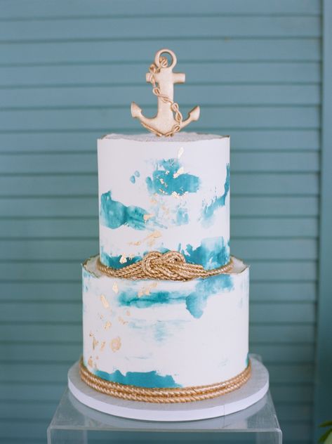 Cake for Outdoor Baby Shower for Boy Sailor/Nautical Theme Nautical Themed Baby Shower Boy, Sailor Cake Nautical Theme, Sailor Theme Baby Shower For Boy, Sailboat Baby Shower Theme, Sea Themed Baby Shower Ideas, Sailor Baby Shower Theme, Whale Baby Shower Cake, Nautical Baby Shower Cake, Sailor Cake