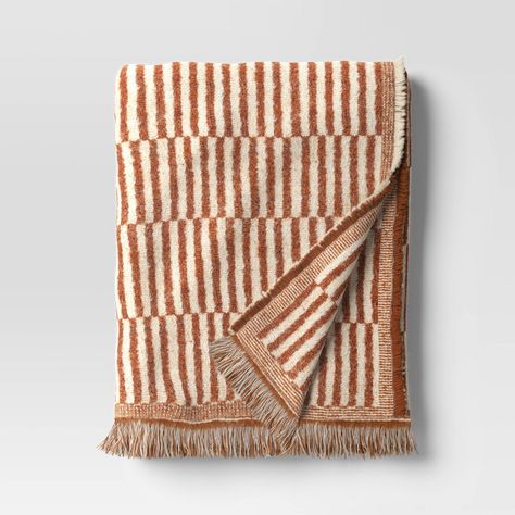 Add some personality to your living space with this Woven Linework Throw from Threshold™. This throw blanket is decorated with a woven linework pattern and fringe edges to lend tasteful, textural appeal to your interior space. Made from lightweight woven fabric, this throw is super comfy, and you can simply machine wash it for easy care. Threshold™: Looks like home, feels like you. Threshold Bedding, Target Fall, Chunky Knit Throw Blanket, Velvet Comforter, Cream Throw, Striped Throw Blanket, Family Blanket, Plaid Throw Blanket, 2024 Color