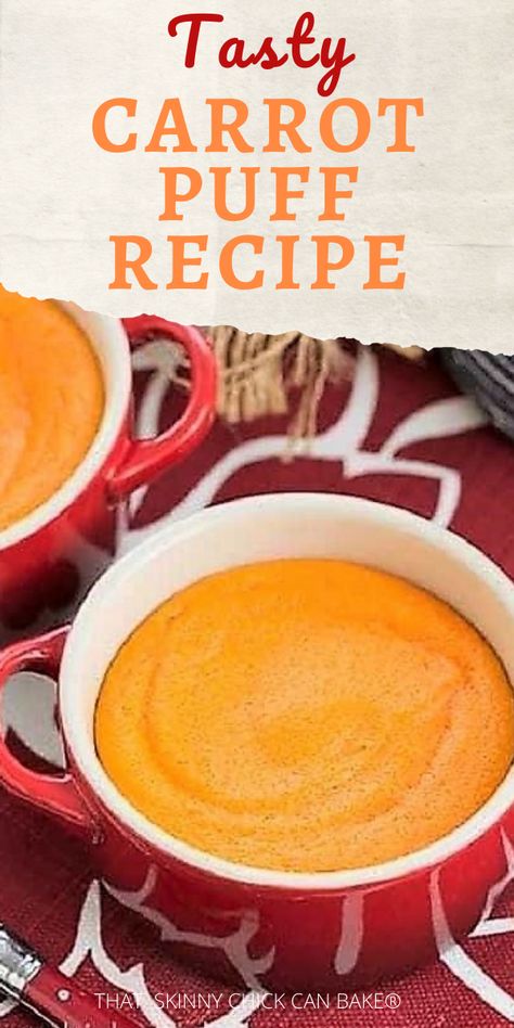 Carrot Puff AKA Carrot Souffle - A unique carrot recipe that's a fabulous side dish for holidays and entertaining! Carrot Puff, Carrot Souffle, Carrot Dishes, Carrot Recipe, Holiday Side Dish, Picky Kids, Puff Recipe, Holiday Side, Cooked Carrots