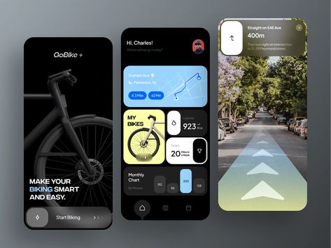 App Ui Design Inspiration, Cycling App, Ux App Design, Mobile App Design Inspiration, App Interface Design, Ui Ux Designer, Sports App, Mobile Ui Design, App Design Inspiration