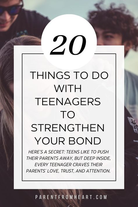 20 Things to do with teenagers to strengthen your bond. Activities For Kids At Home Preteen, Things To Do With Teenage Boys, Things To Do With Teenage Daughter, Things To Do With Teens, Teenager Activities, Teen Parenting, Every Teenagers, Grandparenting, Things To Do With Boys