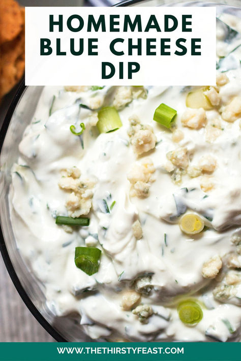 Easy Homemade Blue Cheese Dip Recipe Blue Cheese Wing Sauce, Blue Cheese Mousse Recipe, Blue Cheese Ball Recipe, Blue Cheese Ball, Dips Savory, Blue Cheese Dip Recipe, Homemade Blue Cheese, Savory Snack Recipes, Blue Cheese Recipes