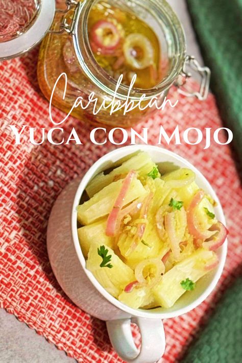 Caribbean Yuca con Mojo is a delicious and classic dish featuring tender yuca topped with a flavorful garlic and citrus sauce. Like plantains, yuca is also versatile, and of all the ways to enjoy it, Yuca con Mojo is one of the most delicious. Cassava, or yuca, is a common side dish in the Caribbean and it is usually served with rice dishes, meats, and fish. For this recipe, you can use fresh or frozen yuca, and I assure you: it will turn out delicous everytime! Yuca Al Mojo, Yuca Recipes, Cassava Recipe, Citrus Sauce, Classic Dishes, Garlic Sauce, Rice Dishes, International Recipes, The Caribbean