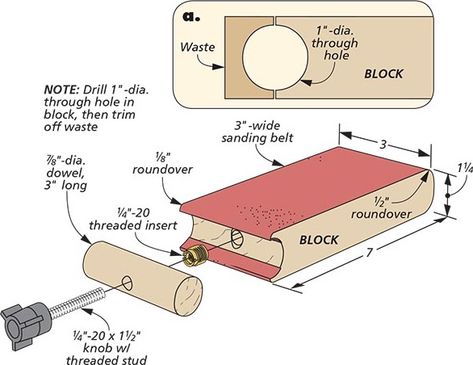 Recycled Sanding Belt: This clever sanding block will give old sanding belts added life in your shop. Sanding Blocks, Wood Crafting Tools, Woodworking Joinery, Carpentry Diy, Wood Shop Projects, Sanding Block, Woodworking Hand Tools, Woodworking Workshop, Homemade Tools