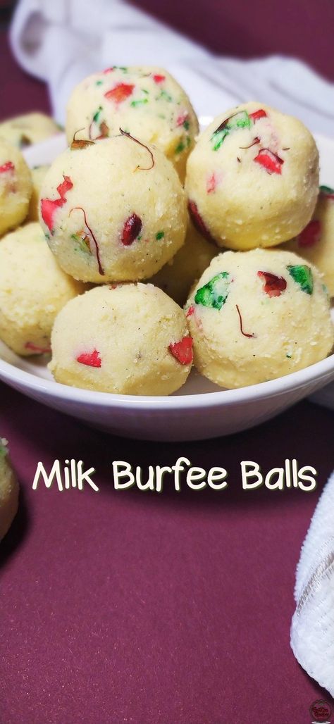 Burfee Recipe, Diwali Food, South African Recipes, Indian Desserts, Clarified Butter, Balls Recipe, Fresh Cream, Recipe Steps, African Food