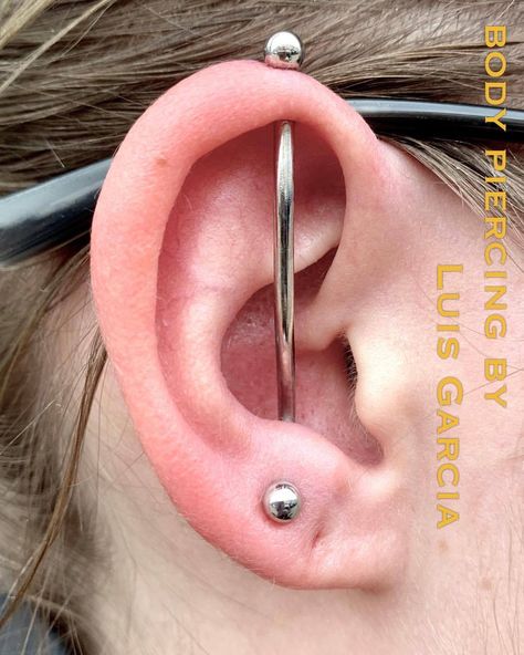 Seems like it’s custom bent industrial season! Here’s a custom bent helix to anti-tragus industrial with a 12ga @anatometalinc barbell. Swipe to see more angles of it. #industrialpiercing #piercing #bodypiercing #custombentindustrial #philly... Tiki Tattoo, Anti Tragus, Industrial Piercing, Tragus, Helix, See More, Ear Cuff, Geek Stuff, Instagram