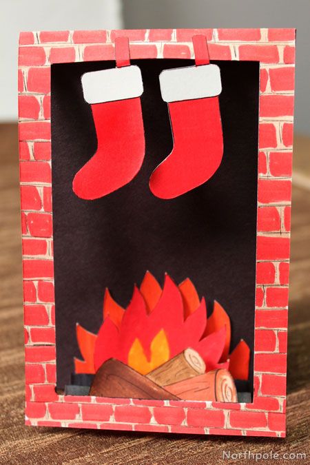 Cozy Fireplace Card Fireplace Cover Ideas, Fireplace Illustration, A Letter To Santa Claus, Christmas Entertainment, Santa Tracker, A Letter To Santa, Craft Cottage, Budget Christmas, Fireplace Cover