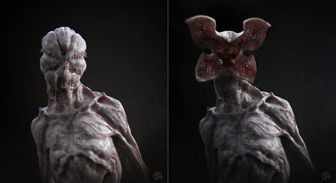 Enjoy The Art of Stranger Things in a collection of Concept Art made for the TV show by Mikhail Rakhmatullin and Nuttavut Baiphowongse. When a young boy di Stranger Things Monster, Demogorgon Stranger Things, Carla Diaz, Stranger Things Quote, Stranger Things 2, Hero Movie, Monster Concept Art, Call Of Cthulhu, Movie Monsters