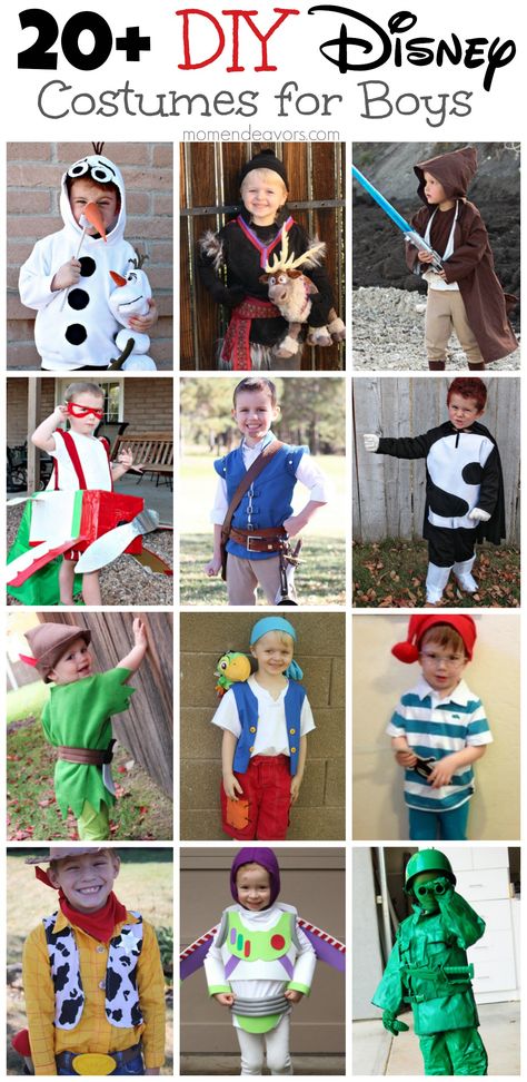 20+ DIY Disney Costumes for boys! So many great ideas! #Disney #costumes Disney Costumes For Boys, Easy Character Costumes, Smee Costume, Disney Costumes Diy, Costumes For Boys, Dress Up Ideas, Mickey Halloween Party, Character Dress Up, Themed Halloween Costumes