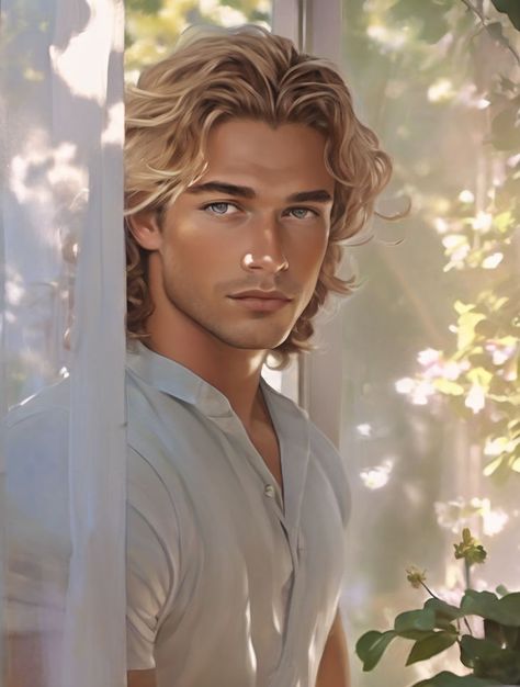 Bookish Fanart, Anita Blake, Tan Skin Blonde Hair, Greek Men, Blue Eyed Men, Face Anatomy, Blonde Hair Blue Eyes, Fantasy Images, Boy Models