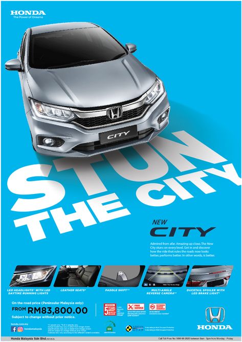 Honda City minor model change on Behance Car Advertising Design, Launch Campaign, Ad Car, 광고 디자인, Social Media Advertising Design, Creative Advertising Design, Publicidad Creativa, Honda City, Graphic Design Ads