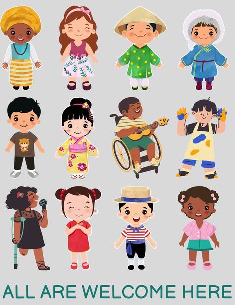 Diversity In The Classroom, Diversity Poster, World Poster, Preschool Centers, Inclusion Classroom, Playroom Design, Children's Rights, Spanish Classroom, Kids Poster