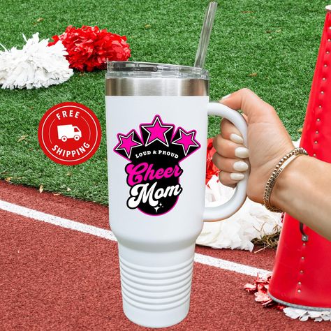 Cheer Practice, Stanley Tumbler, Tumbler With Handle, 40oz Tumbler, Cheer Mom, Look Alike, Insulated Tumblers, Drinkware, Barware