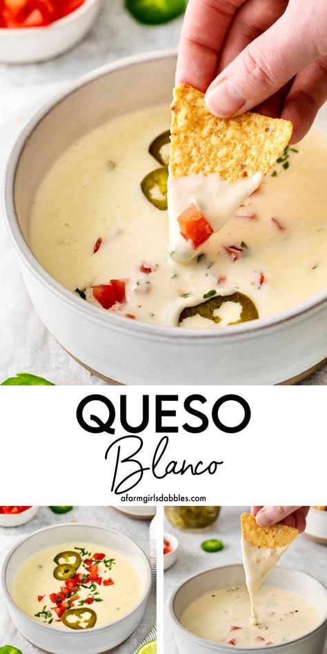 Homemade Queso Blanco, Hot Cheese Dip, Queso Blanco Recipe, Party Tips And Tricks, Homemade Queso, Cheese Dip Mexican, Sausage Patties, Hot Cheese, Football Party Food