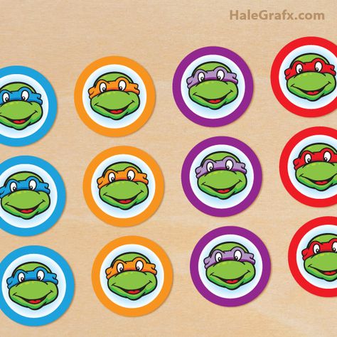 retro TMNT cupcake toppers {FREE} Printable Retro Teenage Mutant Ninja Turtle Cupcake Toppers Ninja Turtles Printables, Ninja Turtle Cupcakes, Ninja Turtle Theme, Mutant Ninja Turtles Party, Turtle Cupcakes, Turtle Birthday Parties, Tmnt Birthday, Ninja Turtles Birthday Party, Tmnt Party