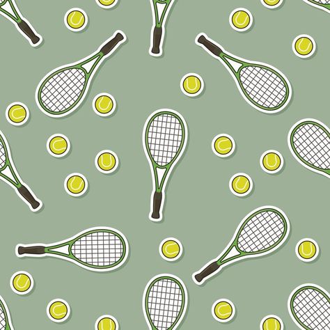 Seamless tennis cartoon sticker pattern Tennis Background Wallpapers, Tennis Background, Tennis Cartoon, Tennis Wallpaper, Cellphone Background, Background Drawing, Phone Background, Cartoon Stickers, Tennis Racket