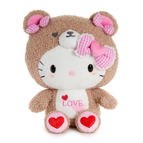 Hello Kitty Plushies, Holiday Room Decor, Cozy Cuddles, Valentines Day Bears, Teddy Bear Hug, Hello Kitty Dress, Holiday Room, Love Series, Brown Teddy Bear