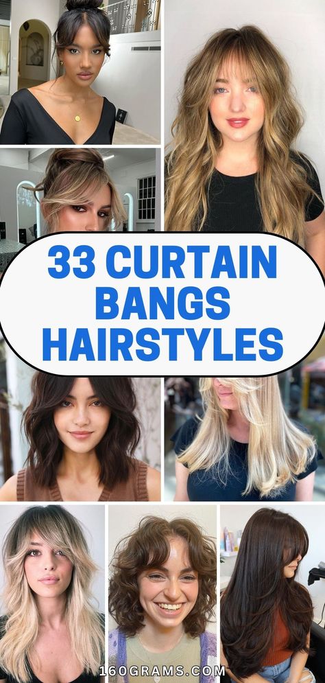 Save this pin for trendy curtain bangs hairstyles that will elevate your style game! Explore the latest hair trends and get inspired to try a new look today. #CurtainBangs #HairstyleInspo #FashionBlog #HairTrends Curtain Bangs With Shaggy Layers, Choppy Curtain Bangs Long Hair, Short With Curtain Bangs, Bangs 2024 Trends, Updos With Curtain Bangs, Kids Curtain Bangs, Bangs For Short Forehead, French Bob With Curtain Bangs, Heavy Curtain Bangs