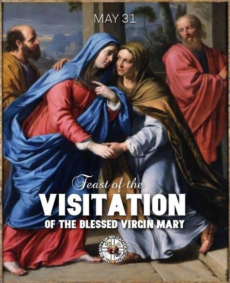 May 31 - Feast of the Visitation of the Blessed Virgin Mary Collect: Let us pray. Almighty ever-living God, who, while the Blessed Virgin Mary was carrying your Son in her womb, inspired her to visit Elizabeth, grant us, we pray, that, faithful to the promptings of the Spirit, we may magnify your greatness with the Virgin Mary at all times. Through our Lord Jesus Christ, your Son, who lives and reigns with you in the unity of the Holy Spirit, (one)God, for ever and ever. Amen. Visitation Of Mary To Elizabeth, Holy Spirit Prayer, The Visitation, Happy Feast, Prayers Of Gratitude, One God, Mother Mary Images, The Blessed Virgin Mary, Elizabeth Grant