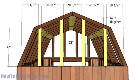 10x10 Barn Shed Roof with Loft Plans | HowToSpecialist - How to Build, Step by Step DIY Plans 12x12 Shed With Loft, Loft Plans, 10x10 Shed Plans, Barn Style Shed, Shed With Loft, Gambrel Barn, Loafing Shed, Backyard Storage Sheds, Loft Plan