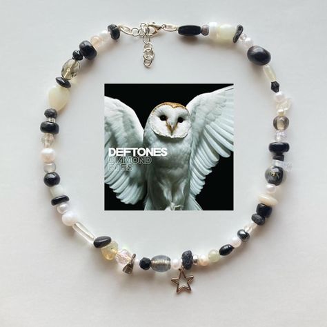 Deftones inspired necklace * Handmade :) #deftones... - Depop Deftones Necklace, Deftones Bracelet, Homemade Necklace Ideas, Bracelet Grunge, Pug Dog Puppy, Music Bracelet, Homemade Necklaces, Kandi Inspo, Bead Charms Diy