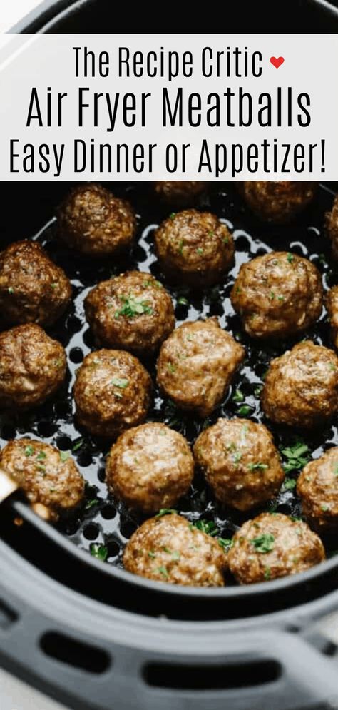 Air fryer meatballs are tender, juicy, and delicious! They are SOO good and this will be a recipe that your family will want you to make again and again! Costco Italian Meatball Recipes, Air Fryer Meatballs, Asparagus Side Dish, Ground Beef Meatballs, Chefs Recipes, Fried Meatballs, Cooks Air Fryer, Frozen French Fries, The Recipe Critic